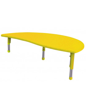 Műanyag asztallap - Hullámos félkör - sárga