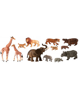 Műanyag állatkák - Afrika a kicsinyekkel 12 db
