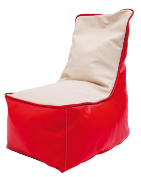 Babzsák fotel vanília+piros