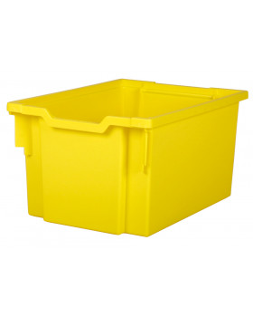 Műanyag tároló, nagy - sárga - mélysége 42,7 cm