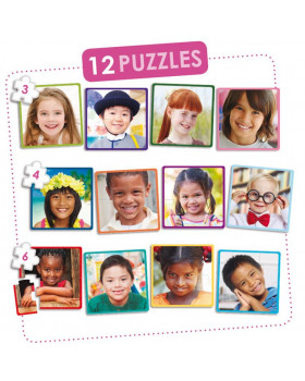 12 db puzzle készlet - A világ gyermekei