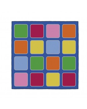 Szőnyeg - Színes négyzetek, 2 x 2 m