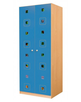 Ajtó 6 - MDF - négyzetek - kék