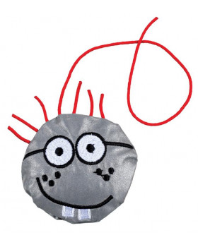 Fényvisszaverő kulcstartó - 3D smiley, piros