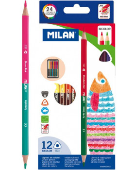 Milan kétszínű színes ceruzák, 12 db