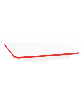 Asztallap 18 mm, FEHÉR - négyzet 80x80 cm, piros