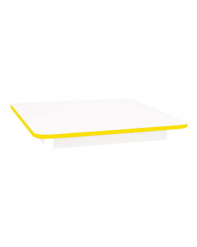 Asztallap 18 mm, FEHÉR, négyzet 80x80 cm, sárga