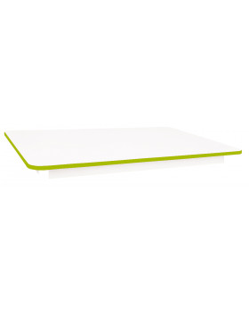 Asztallap 18 mm, FEHÉR - téglalap 125x80 cm, zöld