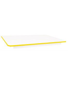 Asztallap 18 mm, FEHÉR - téglalap 125x80 cm, sárga