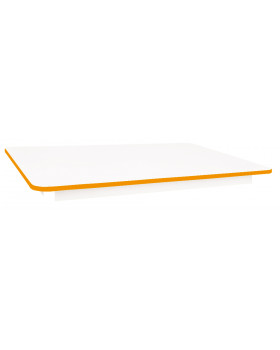 Asztallap 18 mm, FEHÉR - téglalap 125x80 cm, narancssárga