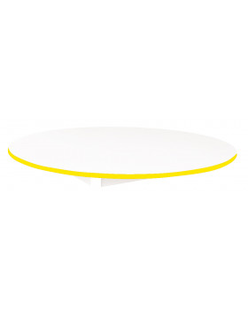 Asztallap 18 mm, FEHÉR - kör 125 cm - sárga