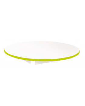 Asztallap 18 mm, FEHÉR - kör 90 cm - zöld