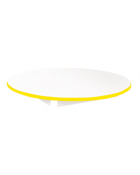 Asztallap 18 mm, FEHÉR - kör 90 cm - sárga