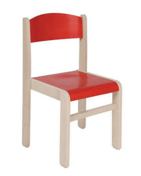 Fa szék FEHÉRÍTETT JUHAR-piros, 26 cm