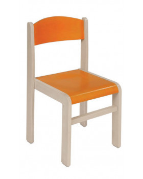 Fa szék FEHÉRÍTETT JUHAR-narancssárga, 31 cm