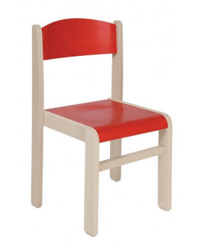 Fa szék FEHÉRÍTETT JUHAR-piros, 38 cm