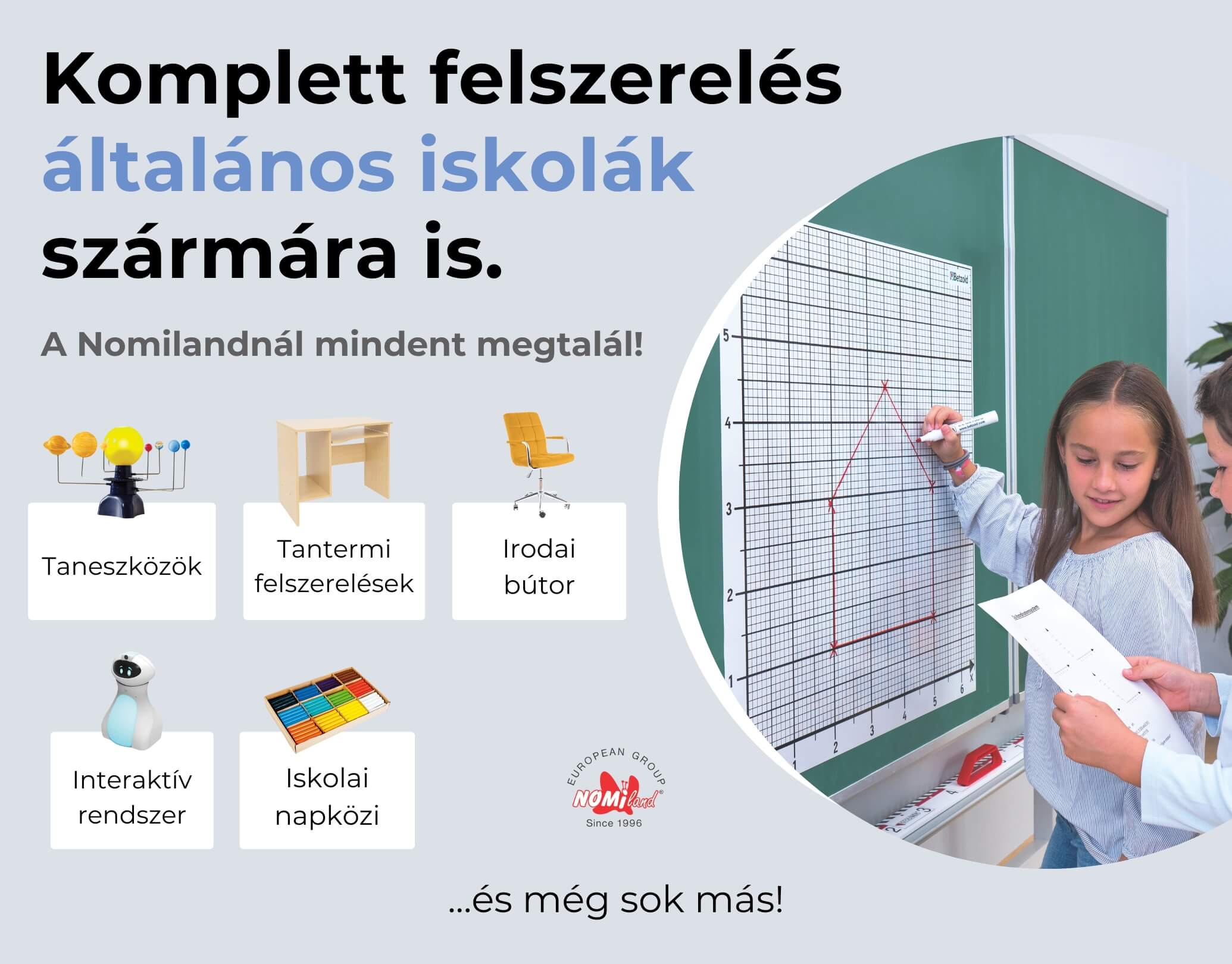 Termékkínálat általános iskolák számára.